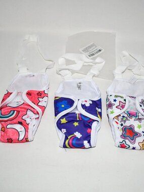 Pet Soft Reusable Female Dog Diapers Small 3 Pack Washable Leakproof Bloom SMALL